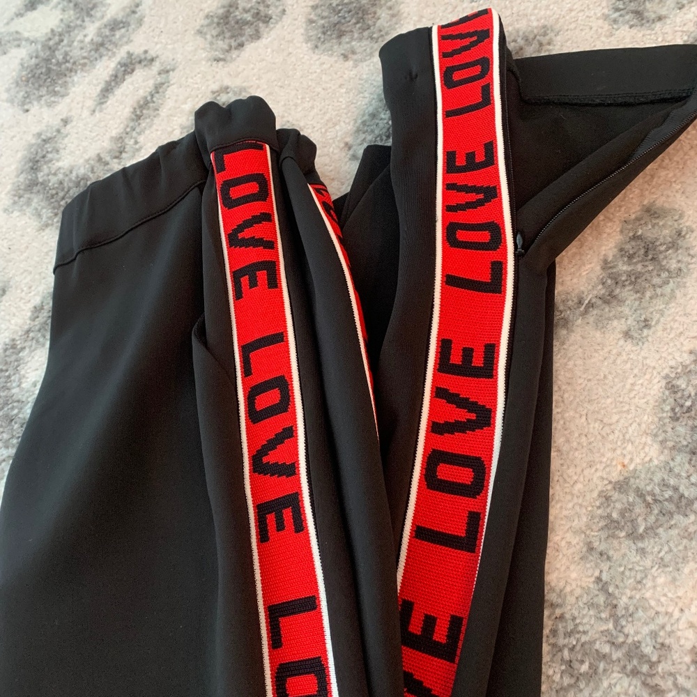 Maje poly love graphic track pants Sz small
